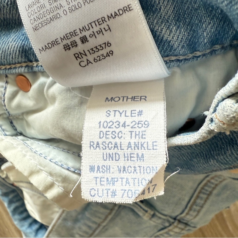 Mother Superior Jeans The Rascal Undone Hem Vacation Temptation sz 24 - Picture 11 of 11